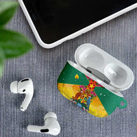 Grenada Christmas AirPods Case Coat Of Arms Bougainvillea Wreath - Wonder Print Shop