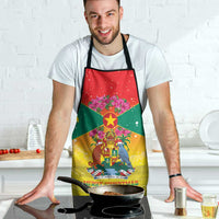 Grenada Christmas Apron Coat Of Arms Bougainvillea Wreath - Wonder Print Shop