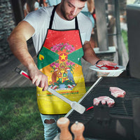 Grenada Christmas Apron Coat Of Arms Bougainvillea Wreath - Wonder Print Shop