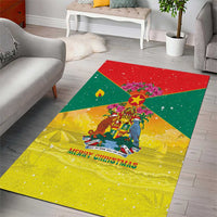 Grenada Christmas Area Rug Coat Of Arms Bougainvillea Wreath - Wonder Print Shop
