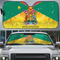 Grenada Christmas Auto Sun Shade Coat Of Arms Bougainvillea Wreath - Wonder Print Shop