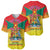 Personalized Grenada Christmas Baseball Jersey Coat Of Arms Bougainvillea Wreath - Wonder Print Shop
