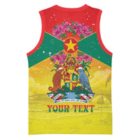 Personalized Grenada Christmas Basketball Jersey Coat Of Arms Bougainvillea Wreath - Wonder Print Shop