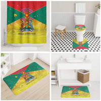 Grenada Christmas Bathroom Set Coat Of Arms Bougainvillea Wreath - Wonder Print Shop