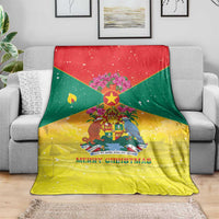 Grenada Christmas Blanket Coat Of Arms Bougainvillea Wreath - Wonder Print Shop