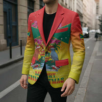 Personalized Grenada Christmas Blazer Coat Of Arms Bougainvillea Wreath - Wonder Print Shop