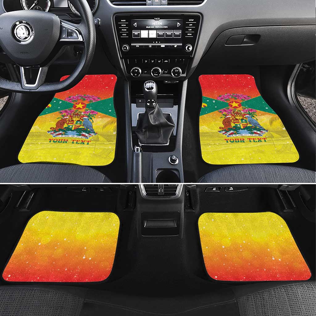 Personalized Grenada Christmas Car Mats Coat Of Arms Bougainvillea Wreath - Wonder Print Shop