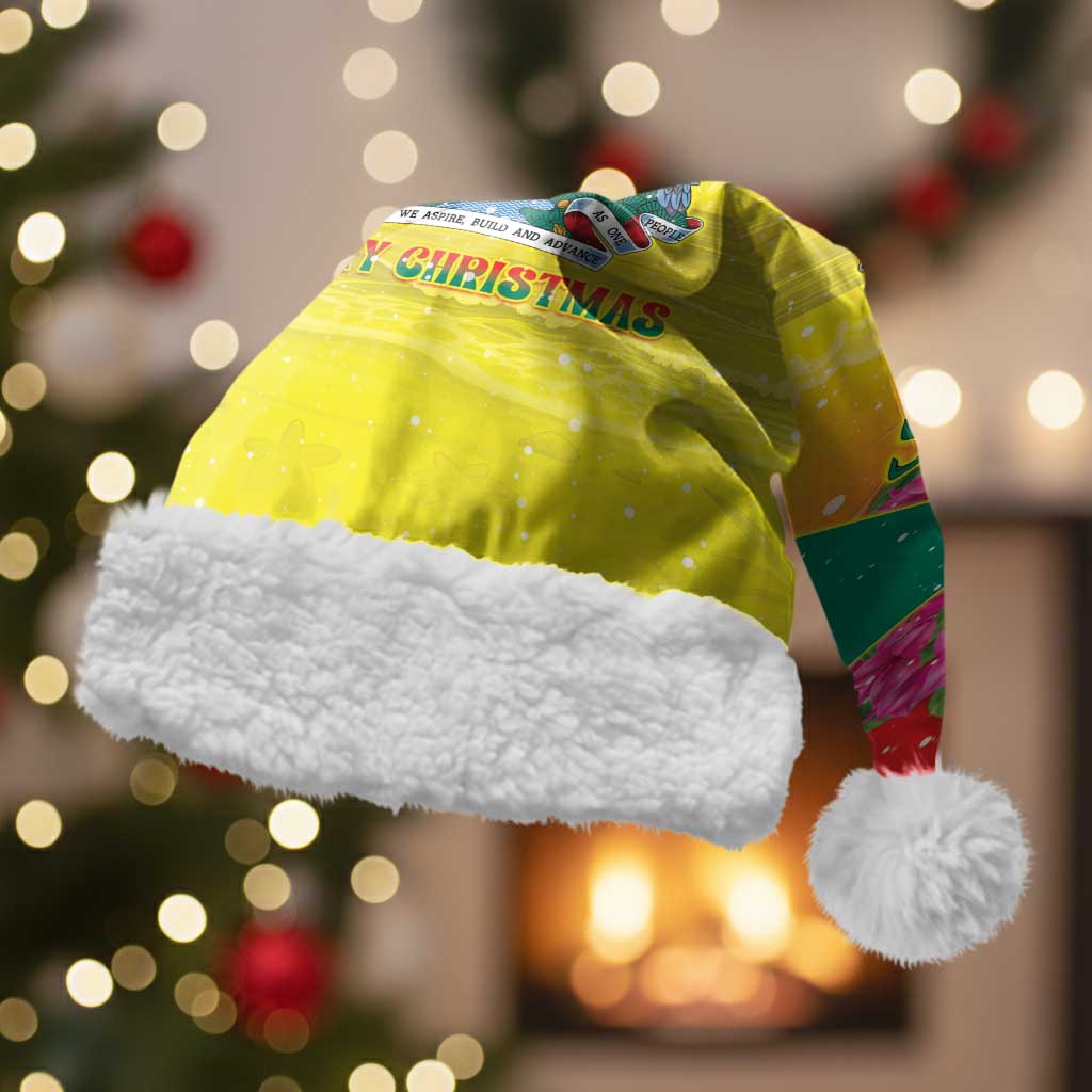 Personalized Grenada Christmas Santa Hat Coat Of Arms Bougainvillea Wreath - Wonder Print Shop