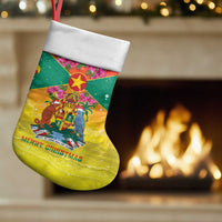 Personalized Grenada Christmas Stocking Coat Of Arms Bougainvillea Wreath - Wonder Print Shop