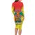 Personalized Grenada Christmas Family Matching Long Sleeve Bodycon Dress and Hawaiian Shirt Coat Of Arms Bougainvillea Wreath - Wonder Print Shop