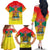 Personalized Grenada Christmas Family Matching Off The Shoulder Long Sleeve Dress and Hawaiian Shirt Coat Of Arms Bougainvillea Wreath - Wonder Print Shop