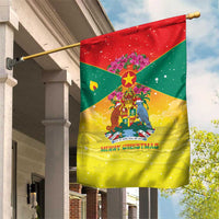 Grenada Christmas Garden Flag Coat Of Arms Bougainvillea Wreath - Wonder Print Shop