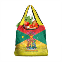 Grenada Christmas Grocery Bag Coat Of Arms Bougainvillea Wreath - Wonder Print Shop