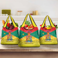 Grenada Christmas Grocery Bag Coat Of Arms Bougainvillea Wreath - Wonder Print Shop