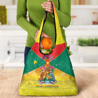 Grenada Christmas Grocery Bag Coat Of Arms Bougainvillea Wreath - Wonder Print Shop