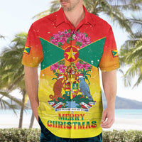 Personalized Grenada Christmas Hawaiian Shirt Coat Of Arms Bougainvillea Wreath - Wonder Print Shop