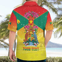 Personalized Grenada Christmas Hawaiian Shirt Coat Of Arms Bougainvillea Wreath - Wonder Print Shop