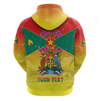 Personalized Grenada Christmas Hoodie Coat Of Arms Bougainvillea Wreath - Wonder Print Shop