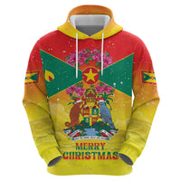 Personalized Grenada Christmas Hoodie Coat Of Arms Bougainvillea Wreath - Wonder Print Shop