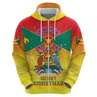 Personalized Grenada Christmas Hoodie Coat Of Arms Bougainvillea Wreath - Wonder Print Shop