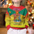 Personalized Grenada Christmas Kid Ugly Christmas Sweater Coat Of Arms Bougainvillea Wreath - Wonder Print Shop