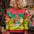 Personalized Grenada Christmas Kid Ugly Christmas Sweater Coat Of Arms Bougainvillea Wreath - Wonder Print Shop