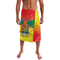 Personalized Grenada Christmas Lavalava Coat Of Arms Bougainvillea Wreath - Wonder Print Shop