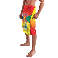 Personalized Grenada Christmas Lavalava Coat Of Arms Bougainvillea Wreath - Wonder Print Shop