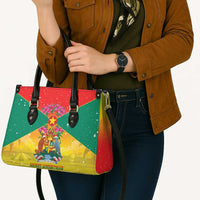 Grenada Christmas Leather Bag Coat Of Arms Bougainvillea Wreath - Wonder Print Shop