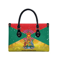 Grenada Christmas Leather Bag Coat Of Arms Bougainvillea Wreath - Wonder Print Shop