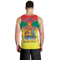 Personalized Grenada Christmas Men Tank Top Coat Of Arms Bougainvillea Wreath - Wonder Print Shop
