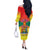Personalized Grenada Christmas Off The Shoulder Long Sleeve Dress Coat Of Arms Bougainvillea Wreath - Wonder Print Shop