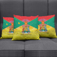 Grenada Christmas Pillow Cover Coat Of Arms Bougainvillea Wreath - Wonder Print Shop