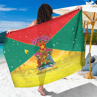 Grenada Christmas Sarong Coat Of Arms Bougainvillea Wreath - Wonder Print Shop