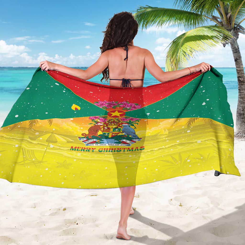 Grenada Christmas Sarong Coat Of Arms Bougainvillea Wreath - Wonder Print Shop