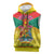 Personalized Grenada Christmas Sleeveless Hoodie Coat Of Arms Bougainvillea Wreath - Wonder Print Shop