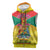 Personalized Grenada Christmas Sleeveless Zip Hoodie Coat Of Arms Bougainvillea Wreath - Wonder Print Shop