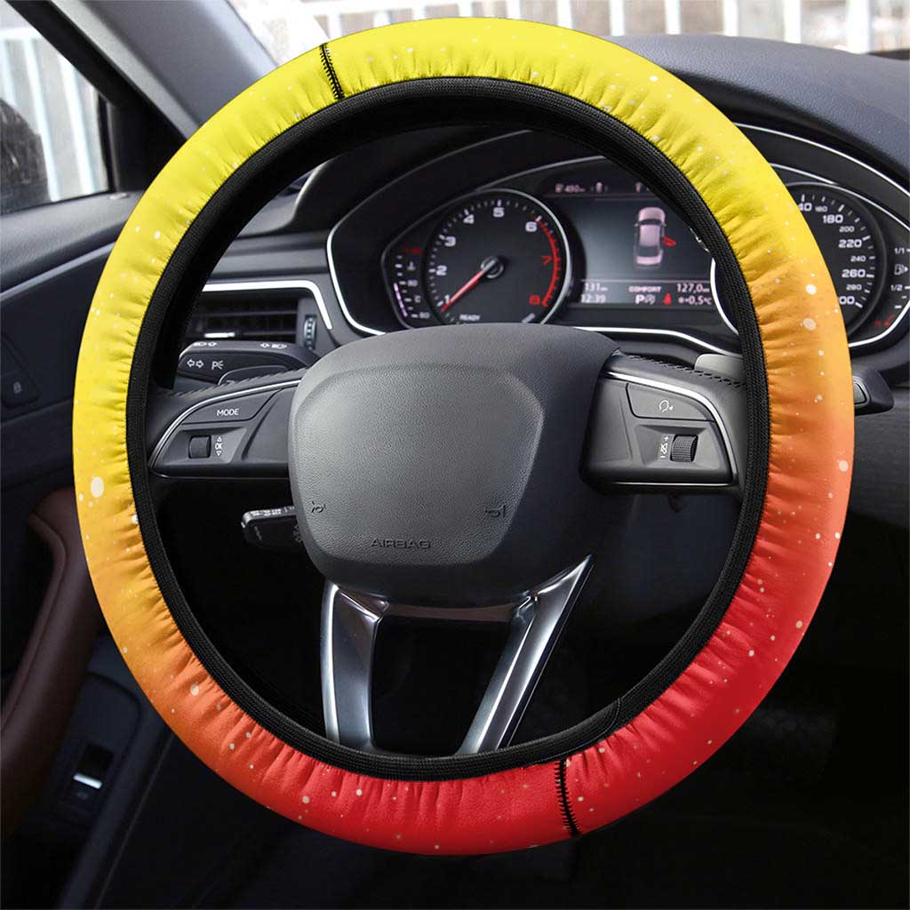 Grenada Christmas Steering Wheel Cover Coat Of Arms Bougainvillea Wreath - Wonder Print Shop