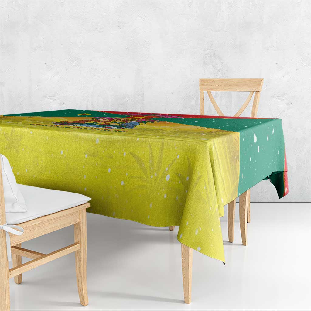 Grenada Christmas Tablecloth Coat Of Arms Bougainvillea Wreath - Wonder Print Shop
