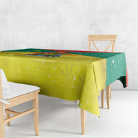 Grenada Christmas Tablecloth Coat Of Arms Bougainvillea Wreath - Wonder Print Shop