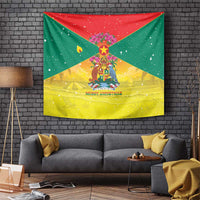 Grenada Christmas Tapestry Coat Of Arms Bougainvillea Wreath - Wonder Print Shop