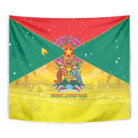 Grenada Christmas Tapestry Coat Of Arms Bougainvillea Wreath - Wonder Print Shop