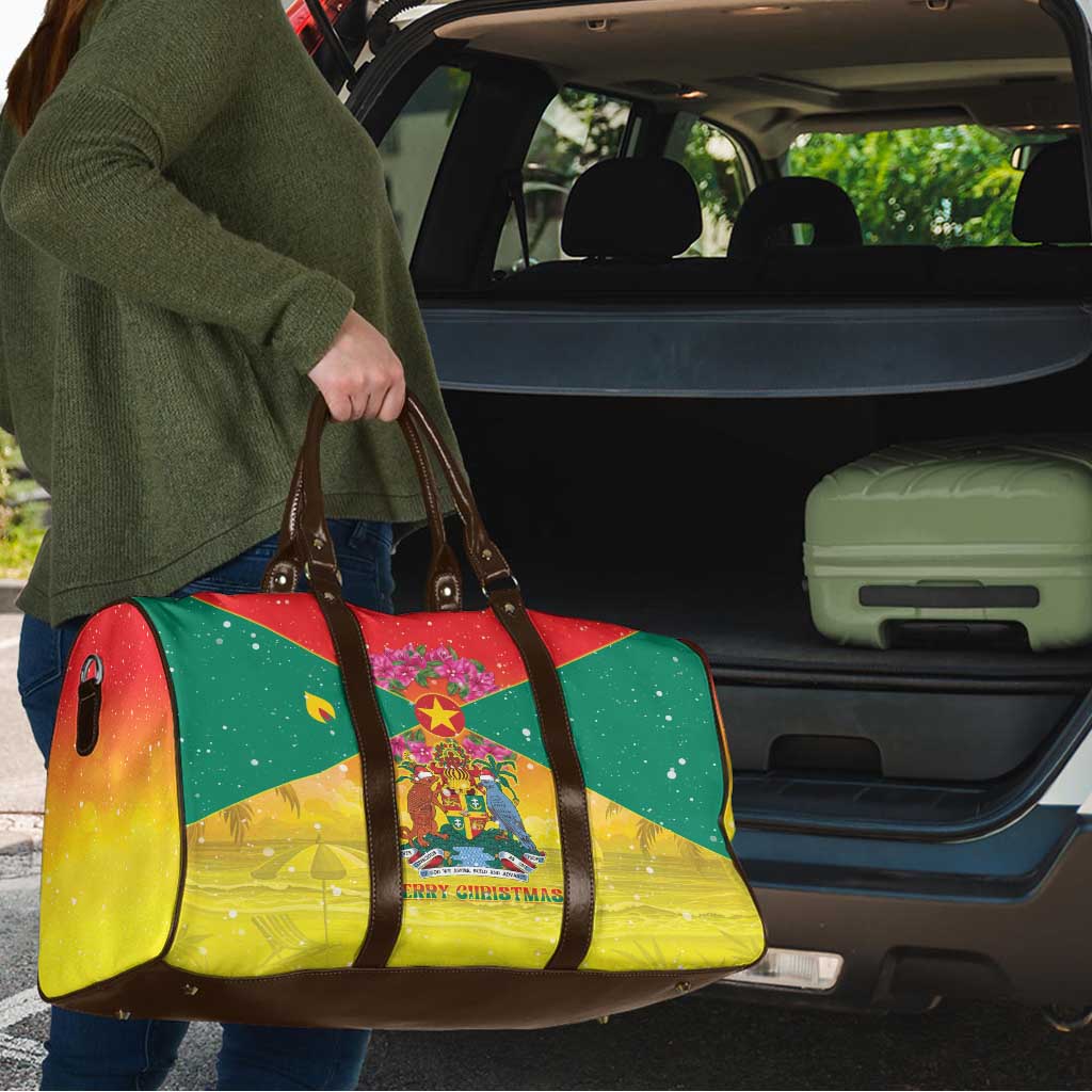 Grenada Christmas Travel Bag Coat Of Arms Bougainvillea Wreath - Wonder Print Shop