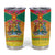 Personalized Grenada Christmas Tumbler Cup Coat Of Arms Bougainvillea Wreath - Wonder Print Shop