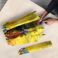 Grenada Christmas Umbrella Coat Of Arms Bougainvillea Wreath - Wonder Print Shop