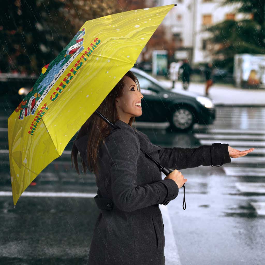 Grenada Christmas Umbrella Coat Of Arms Bougainvillea Wreath - Wonder Print Shop