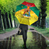 Grenada Christmas Umbrella Coat Of Arms Bougainvillea Wreath - Wonder Print Shop