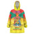 Personalized Grenada Christmas Wearable Blanket Hoodie Coat Of Arms Bougainvillea Wreath - Wonder Print Shop