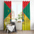 Grenada Christmas Window Curtain Coat Of Arms Bougainvillea Wreath - Wonder Print Shop