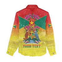 Personalized Grenada Christmas Women Casual Shirt Coat Of Arms Bougainvillea Wreath - Wonder Print Shop